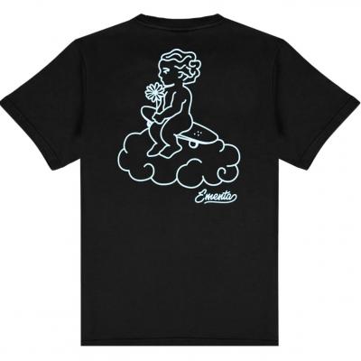 EMENTA CLOUDLY S/S T-SHIRT BLACK/SKY BLUE