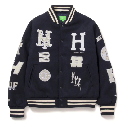 HUF 20 YEAR CLASSIC H VARSITY NAVY GIACCA