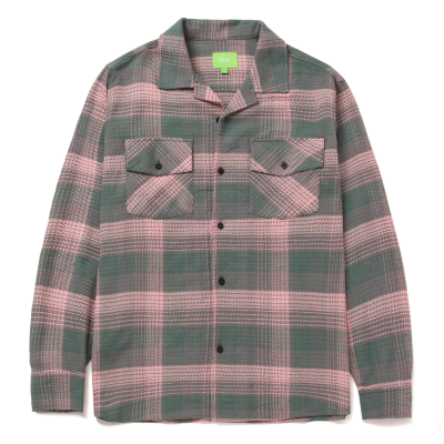 HUF SMASH FLANNEL PINK CAMICIA