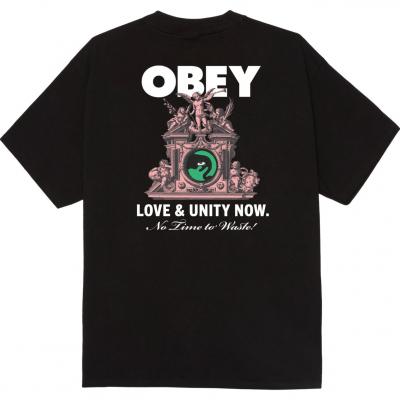 OBEY LOVE & UNITY NOW CLASSIC BLACK T-SHIRT