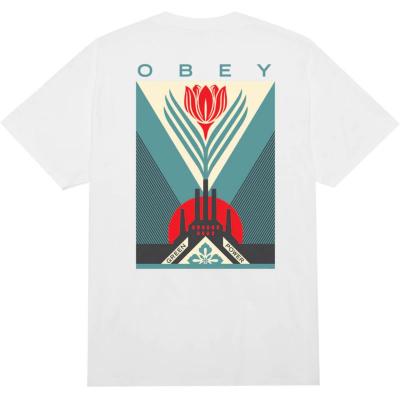 OBEY GREEN POWER FACTORY WHITE T-SHIRT