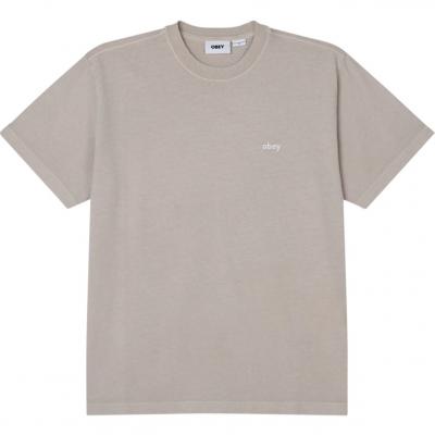 OBEY LOWERCASE PIGMENT SILVER GREY T-SHIRT