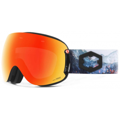 OUT OF OPEN XL SPARKS (Red mci + Persimmon) MASCHERA SNOWBOARD