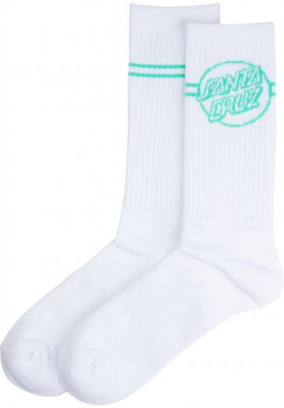 SANTA CRUZ OPUS DOT STRIPE WHITE/JADE GREEN CALZINI