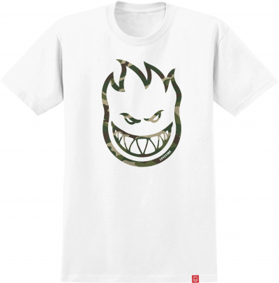 SPITFIRE BIGHEAD OUTLINE FILL WHITE/FORREST CAMO T-SHIRT