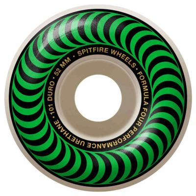 SPITFIRE WHEELS FORMULA FOUR CLASSIC 101DU 52MM GREEN RUOTE SKATEBOARD