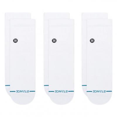 STANCE ICON QUARTER WHITE 3 PACK CALZINI