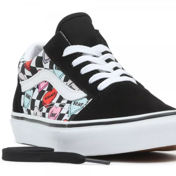 VANS OLD SKOOL CANDY HEARTS BLACK/TRUE WHITE SCARPE BAMBINO