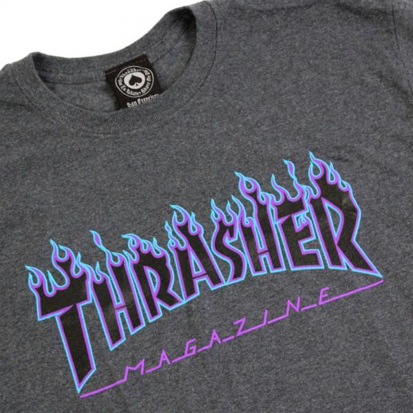 THRASHER FLAME GREY T-SHIRT