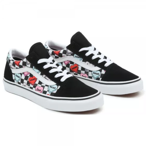 VANS OLD SKOOL CANDY HEARTS BLACK/TRUE WHITE SCARPE BAMBINO