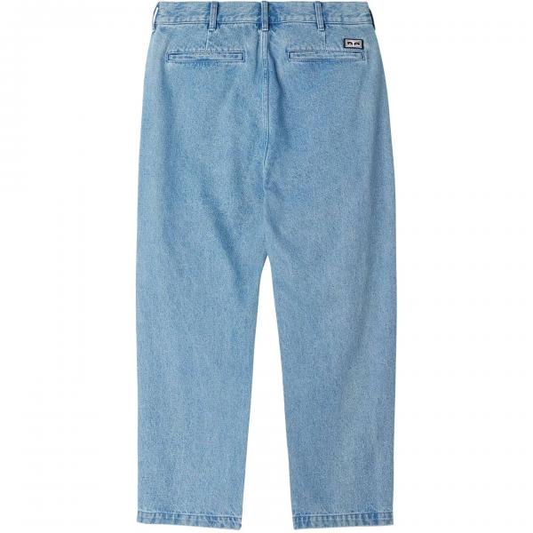 OBEY FUBAR PLEATED PANT BULL DENIM LIGHT INDIGO