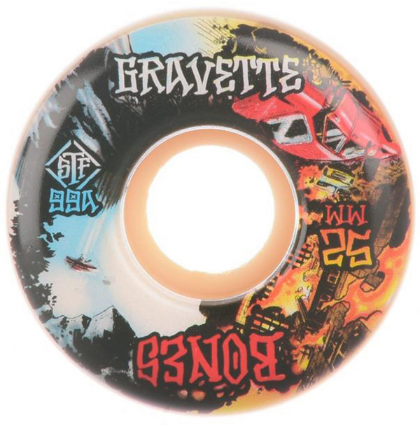 BONES WHEELS GRAVETTE HEAVEN & HELL V2 STF 53mm 99A RUOTE SKATEBOARDS