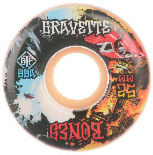 RUOTE SKATE BONES WHEELS GRAVETTE HEAVEN & HELL V2 STF 53mm 99A