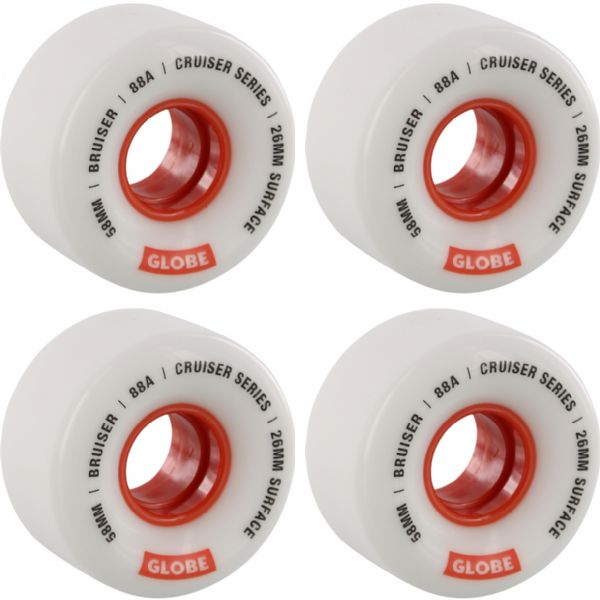 GLOBE BRUISER WHITE/RED 58mm 88A RUOTE