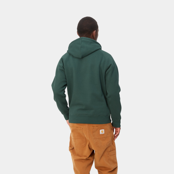 CARHARTT WIP HOODED CHASE SWEATSHIRT DISCOVERY GREEN/GOLD