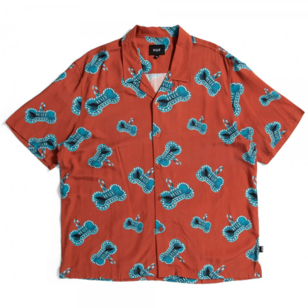 HUF BONES RESORT ROSE CAMICIA