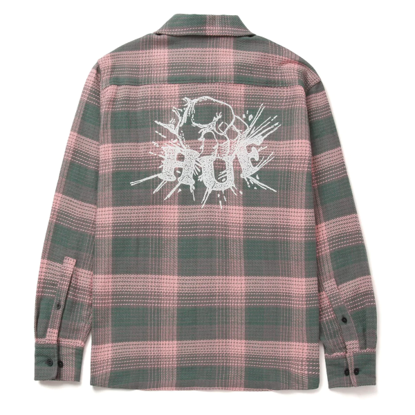 HUF SMASH FLANNEL PINK CAMICIA