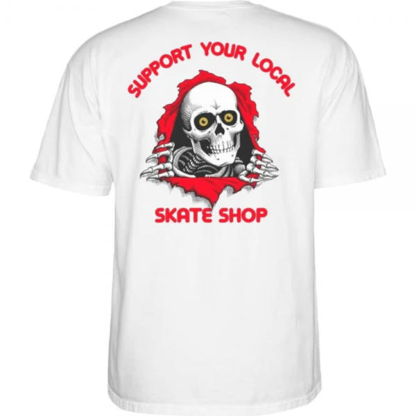 POWELL PERALTA SUPPORT YOUR LOCAL WHITE T-SHIRT