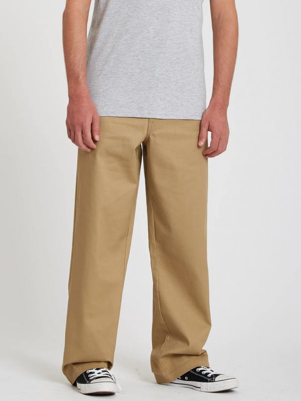 VOLCOM LOOSE TRUCKS CHINO DARK KHAKI PANTALONI