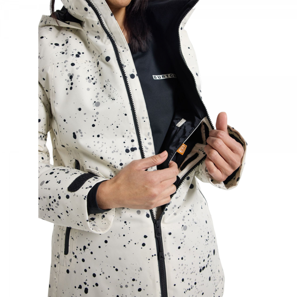 BURTON LELAH STOUT WHITE SPATTER GIACCA SNOWBOARD DONNA