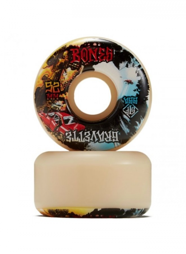 RUOTE SKATE BONES WHEELS GRAVETTE HEAVEN & HELL V2 STF 53mm 99A