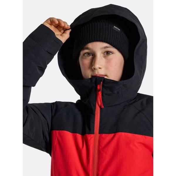 BURTON LODGEPOLE TRUE BLACK/TOMATO GIACCA SNOWBOARD BAMBINO