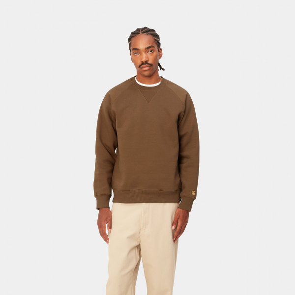 CARHARTT WIP CHASE SWEATSHIRT TAMARIND/GOLD FELPA