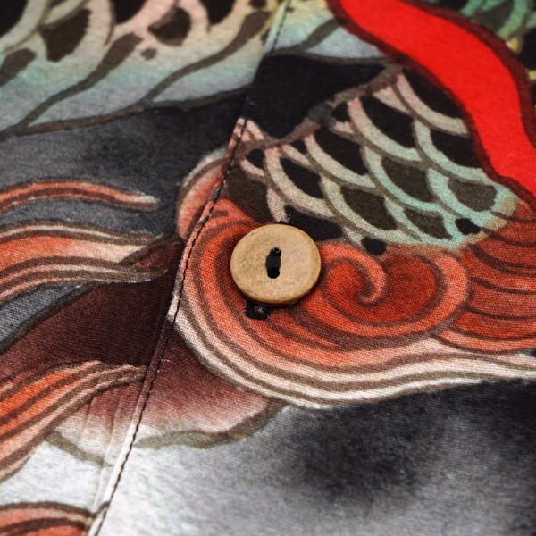 DOOMSDAY KIRIN BLACK PRINT CAMICIA