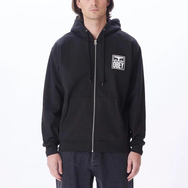 OBEY EYES ICON ZIP PREMIUM BLACK FELPA