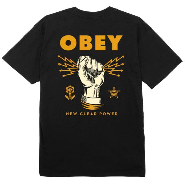 OBEY NEW CLEAR POWER BLACK T-SHIRT