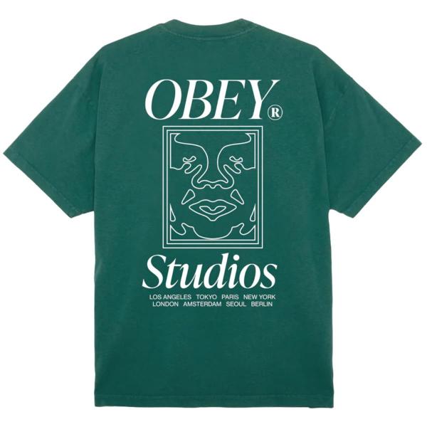 OBEY STUDIOS ICON HEAVY WEIGHT ADVENTURE BOX GREEN T-SHIRT