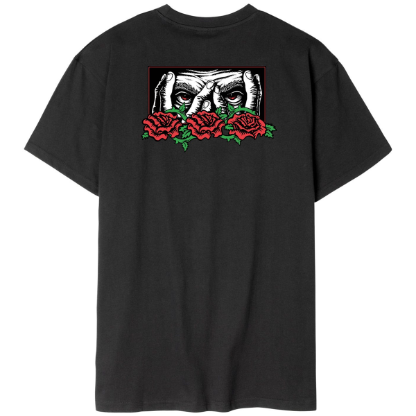 SANTA CRUZ DRESSEN ROSES EVER SLICK BLACK T-SHIRT