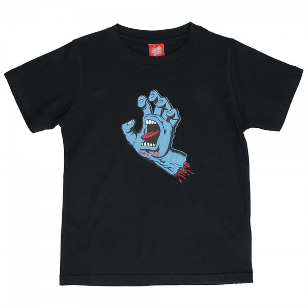 SANTA CRUZ YOUTH SCREAMING HAND BLACK T-SHIRT BAMBINO