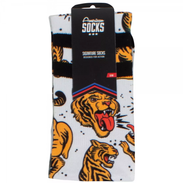 AMERICAN SOCKS TIGER KING WHITE CALZINI