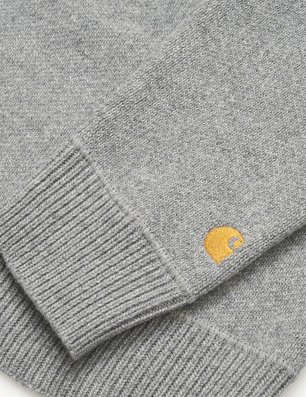 CARHARTT WIP CHASE SWEATER GREY HEATHER/GOLD MAGLIONE