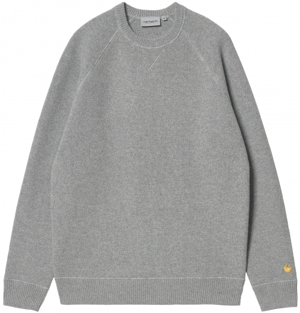 CARHARTT WIP CHASE SWEATER GREY HEATHER/GOLD MAGLIONE