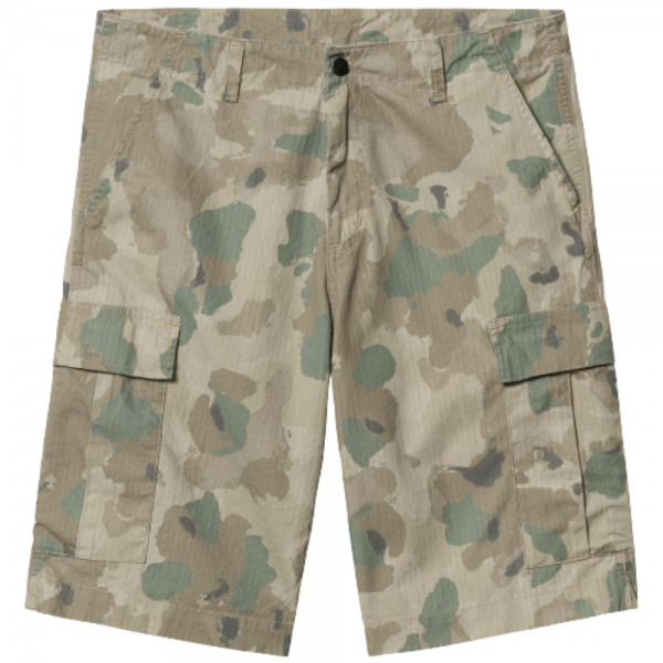 CARHARTT WIP REGULAR CARGO CAMO TYDE/THYME RINSED SHORTS