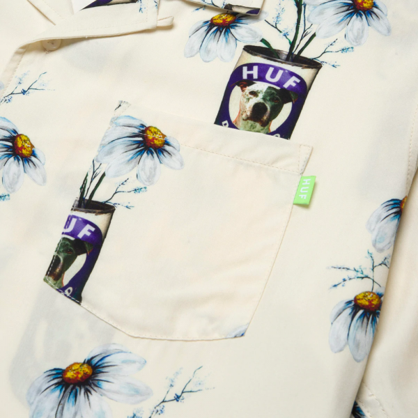 HUF CANNED RESORT TOP WHITE CAMICIA