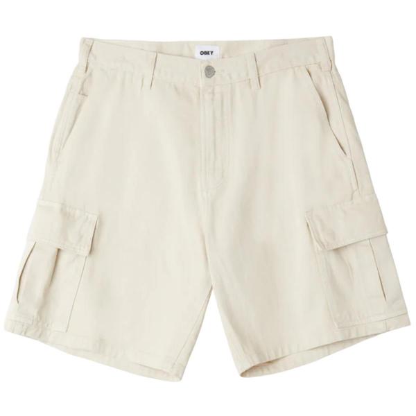 OBEY BIGWIG BAGGY DENIM CARGO CLAY SHORTS