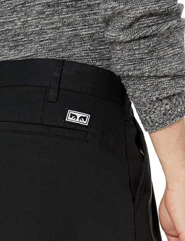 OBEY FUBAR PLEATED BLACK PANTALONI