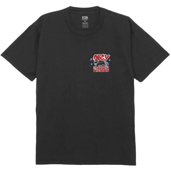 OBEY OUT OF STEP PIGMENT VINTAGE BLACK T-SHIRT