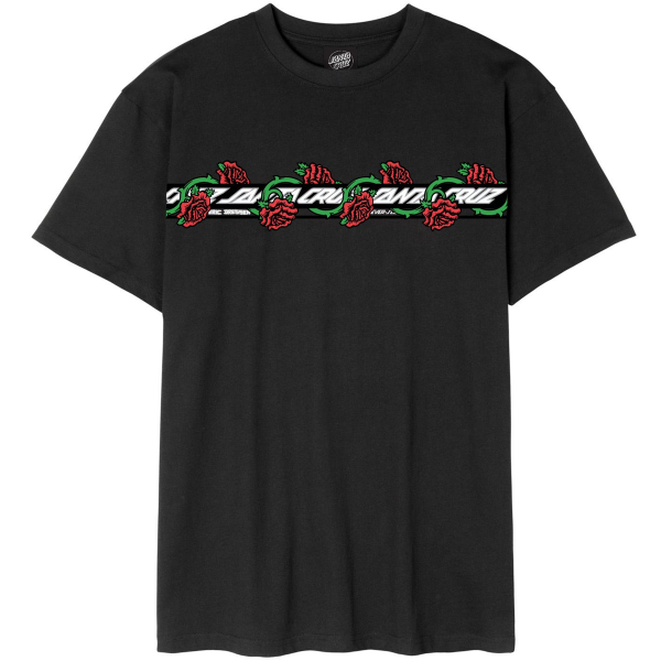 SANTA CRUZ DRESSEN ROSES EVER SLICK BLACK T-SHIRT