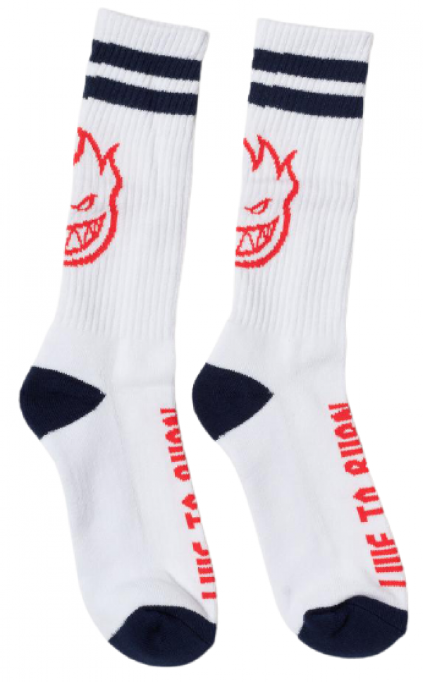 SPITFIRE HEADS UP WHITE/NAVY/RED CALZINI