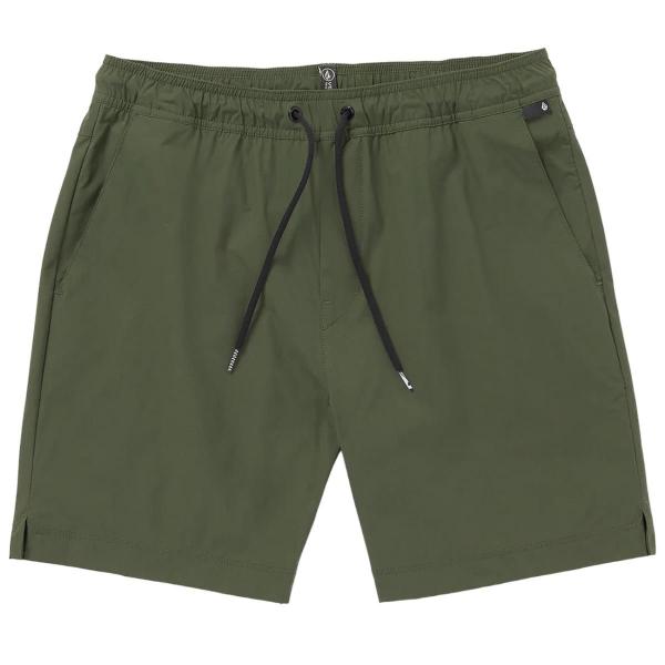 VOLCOM HOXSTOP ELASTIC WAIST SQUADRON GREEN SHORTS