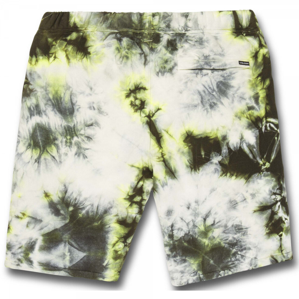 VOLCOM ICONIC STONE PLUS FLEECE LIME TIE DYE SHORTS