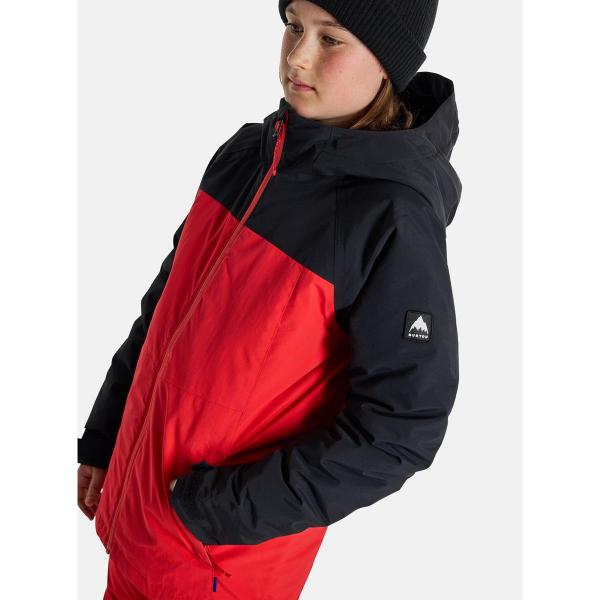 BURTON LODGEPOLE TRUE BLACK/TOMATO GIACCA SNOWBOARD BAMBINO