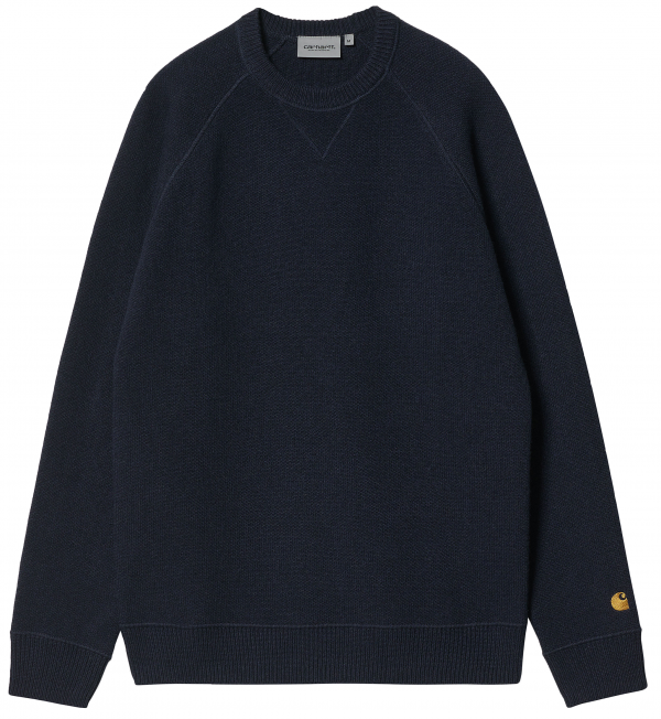 CARHARTT WIP CHASE SWEATER DARK NAVY/GOLD MAGLIONE