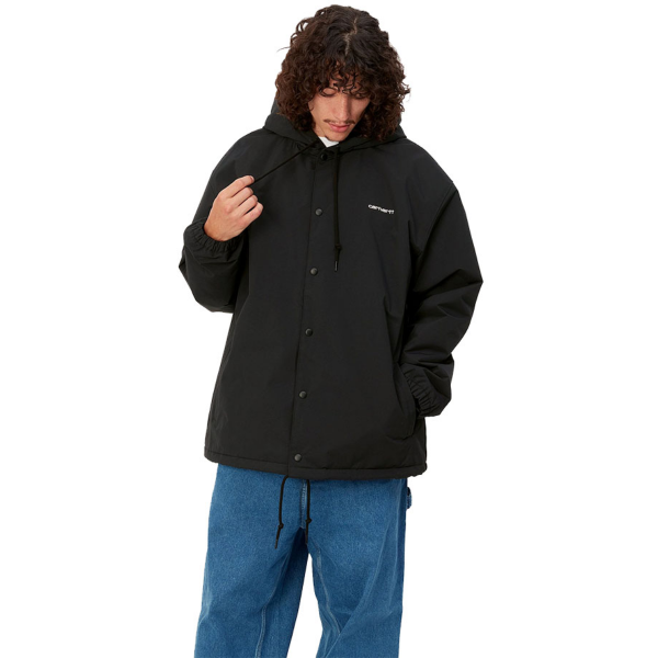 CARHARTT WIP HOODED COACH JACKET BLACK/WHITE 