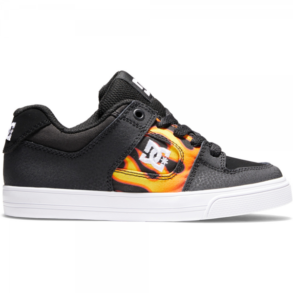 DC SHOES PURE BLACK/FLAMES SCARPE BAMBINO