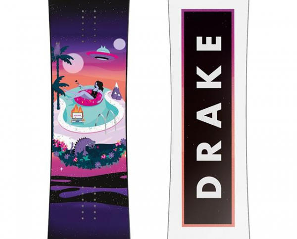 DRAKE CHARM 142 TAVOLA SNOWBOARD + QUEEN BLACK ATTACCHI SNOWBOARD DONNA